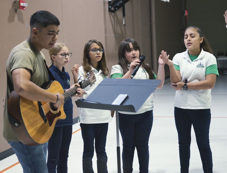 Worship during morning Bible class.